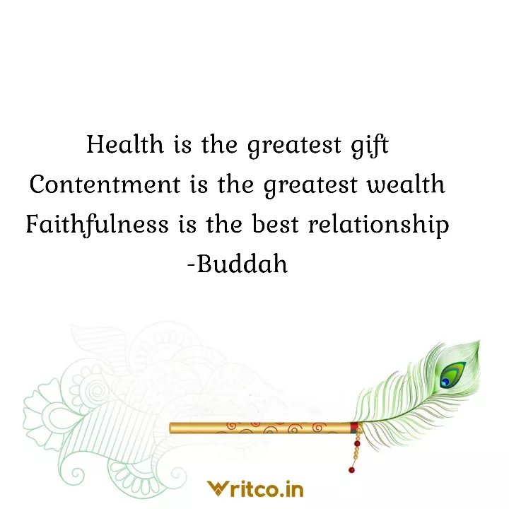 Health is the Greatest Gift Contentment is the Greatest Wealth. Buddha  Quotes on Life Stock Vector - Illustration of banner, motivation: 188488448