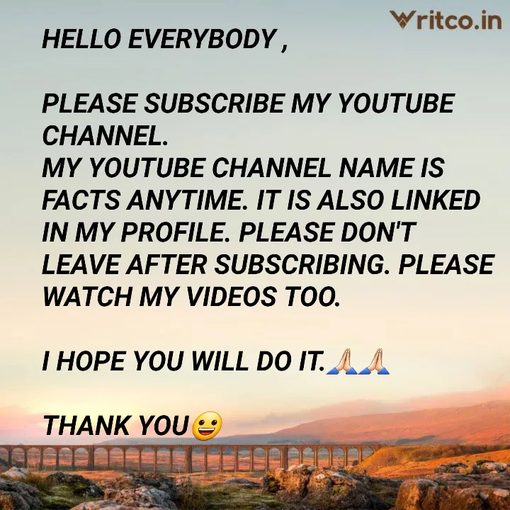 HELLO EVERYBODY , PLEASE SUBSCRIBE MY  CHANNEL. MY