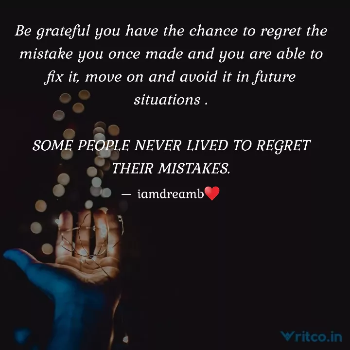 Mistakes and regret